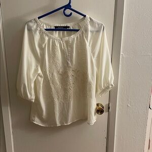 Ark & Co Cream Embroidered Blouse